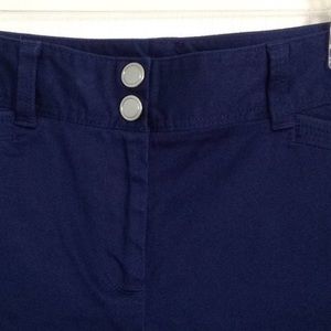 WHBM Navy Blue stretch shorts w/ cuffs 8
